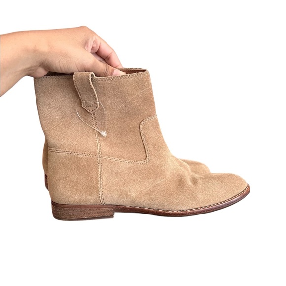 MADEWELL Leah Leather Suede Tan Ankle Boots Booties - Picture 5 of 15